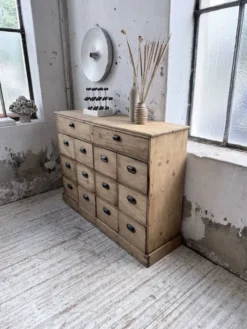 Meuble de métier pin à tiroirs 1950