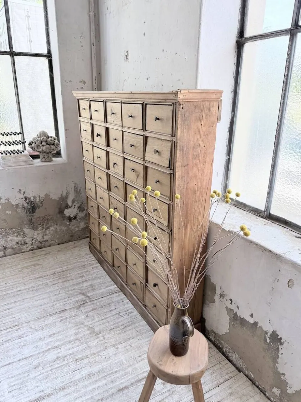 Meuble de métier pin à tiroirs XL 1950