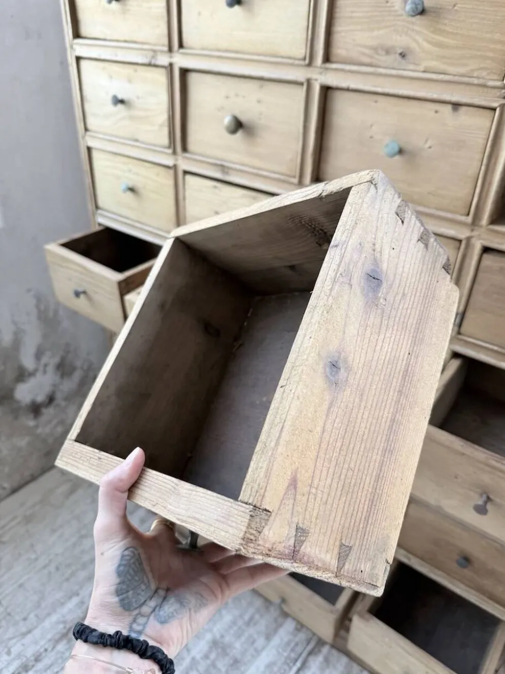 Meuble de métier pin à tiroirs XL 1950