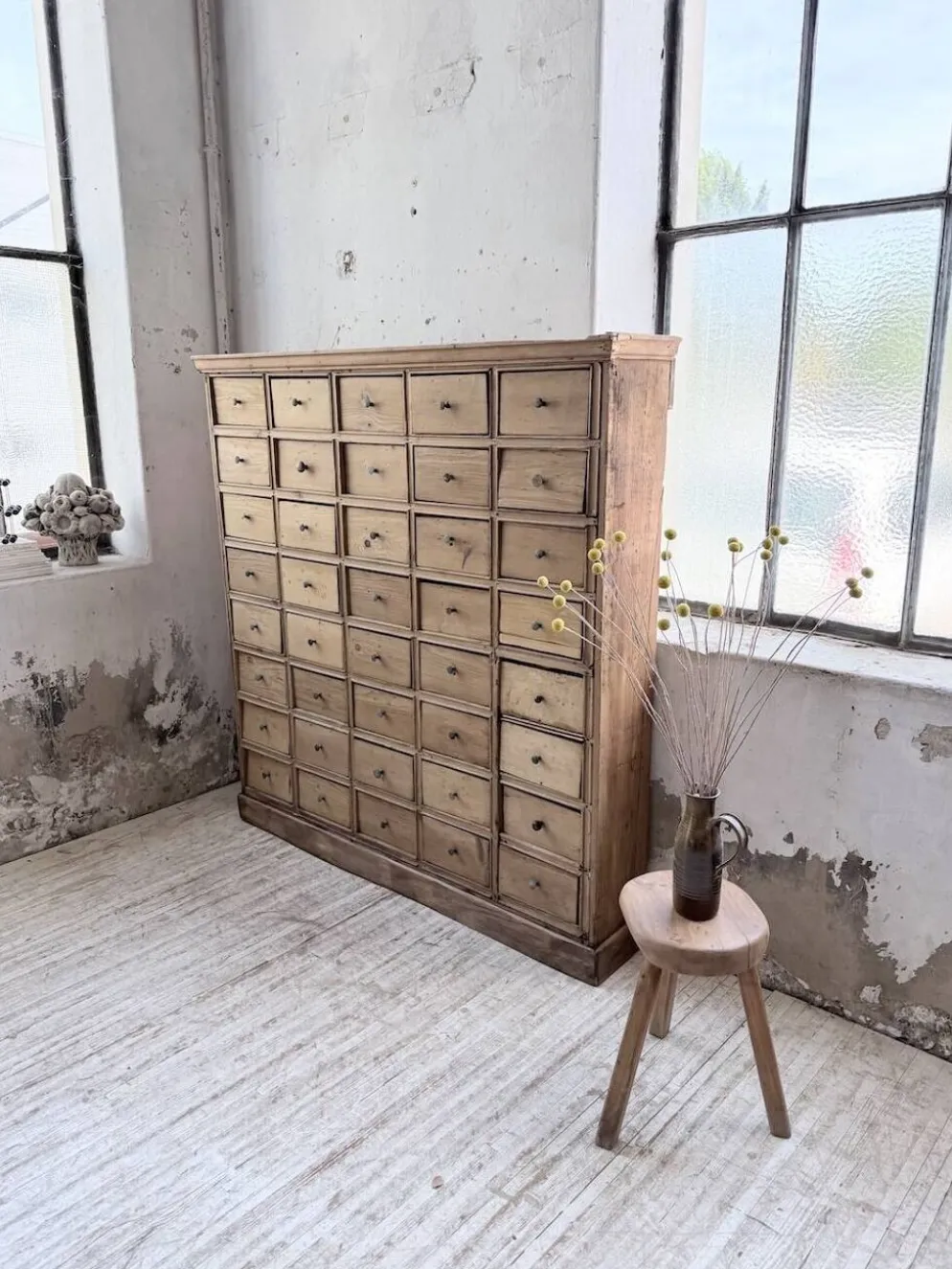 Meuble de métier pin à tiroirs XL 1950