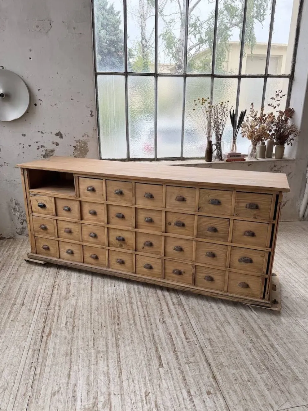 Meuble de métier pin XL années 50