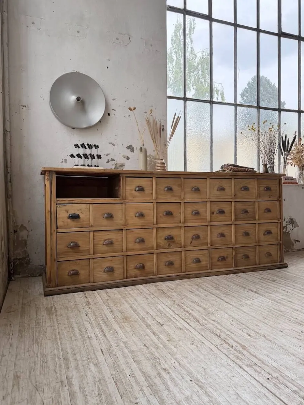 Meuble de métier pin XL années 50