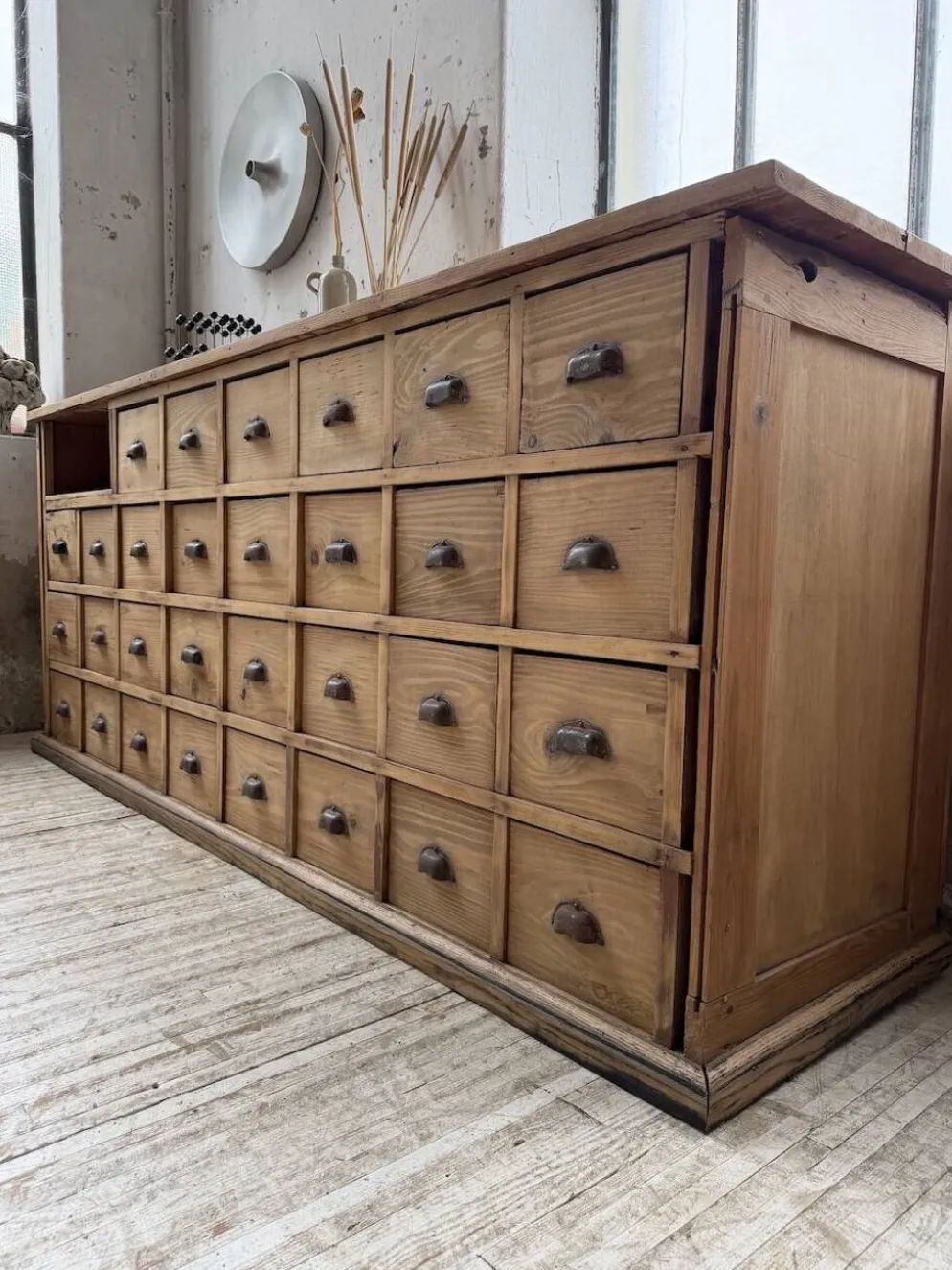 Meuble de métier pin XL années 50