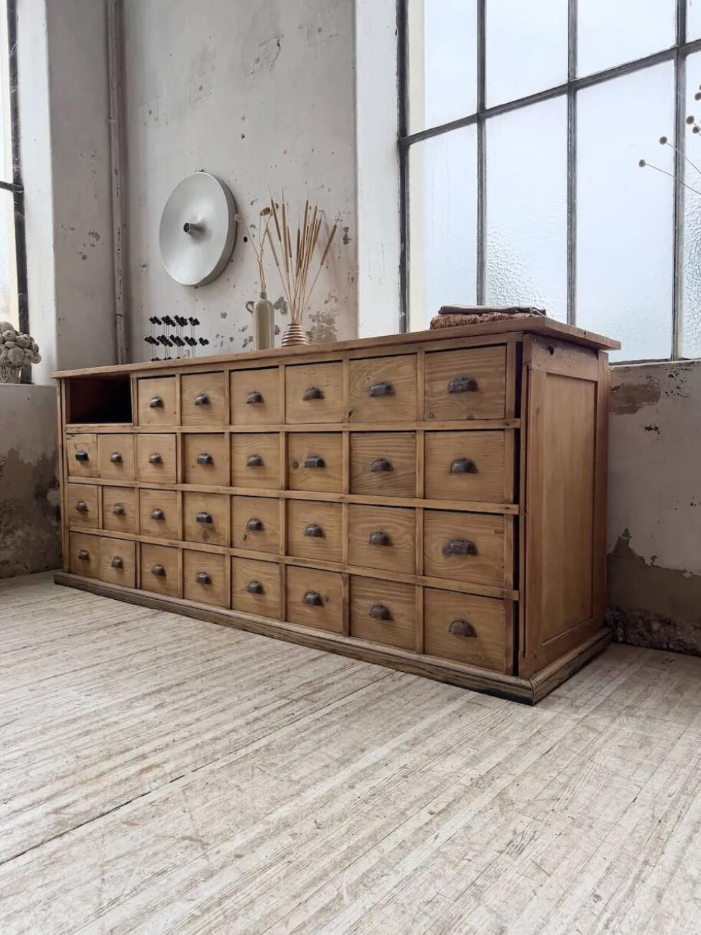 Meuble de métier pin XL années 50