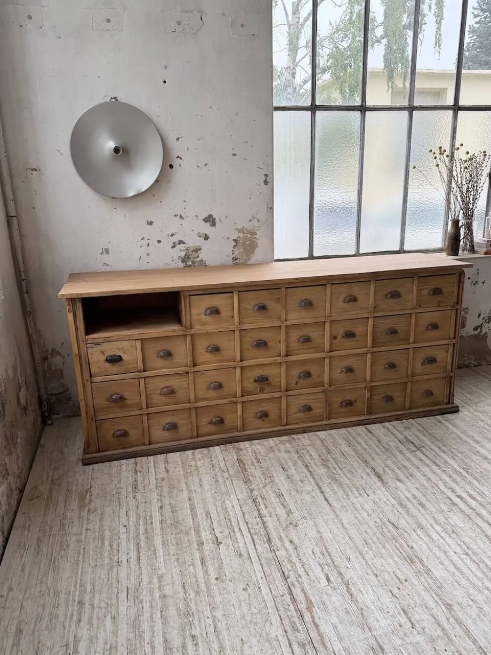 Meuble de métier pin XL années 50