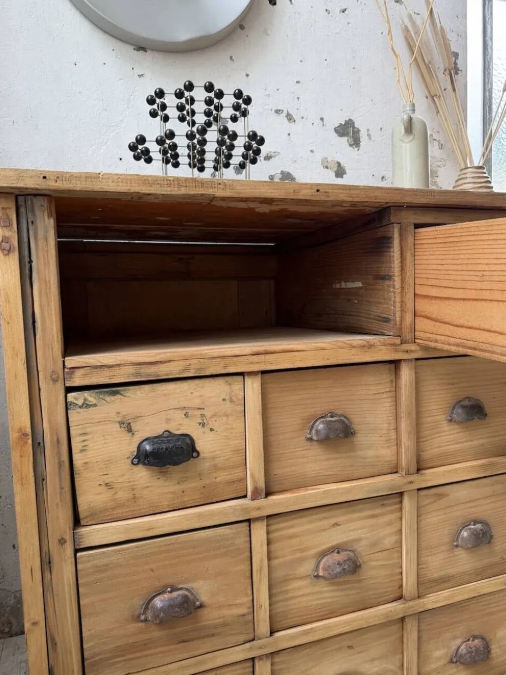 Meuble de métier pin XL années 50