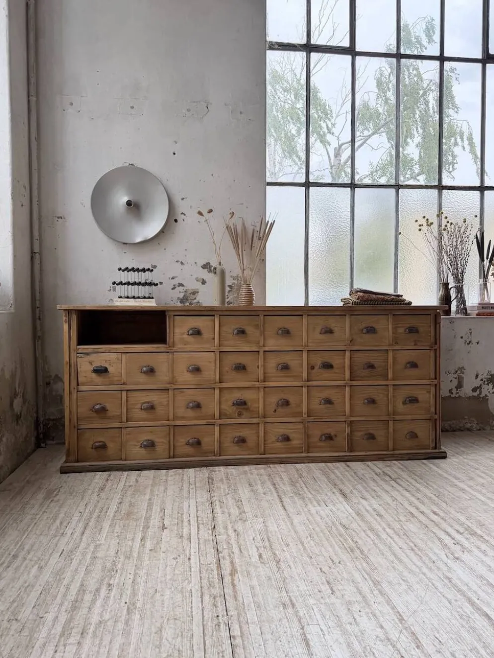 Meuble de métier pin XL années 50