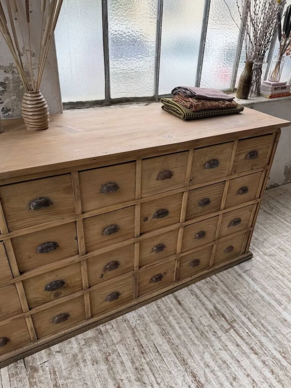 Meuble de métier pin XL années 50