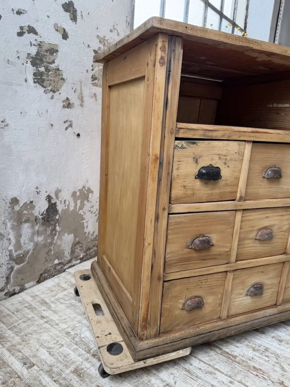 Meuble de métier pin XL années 50