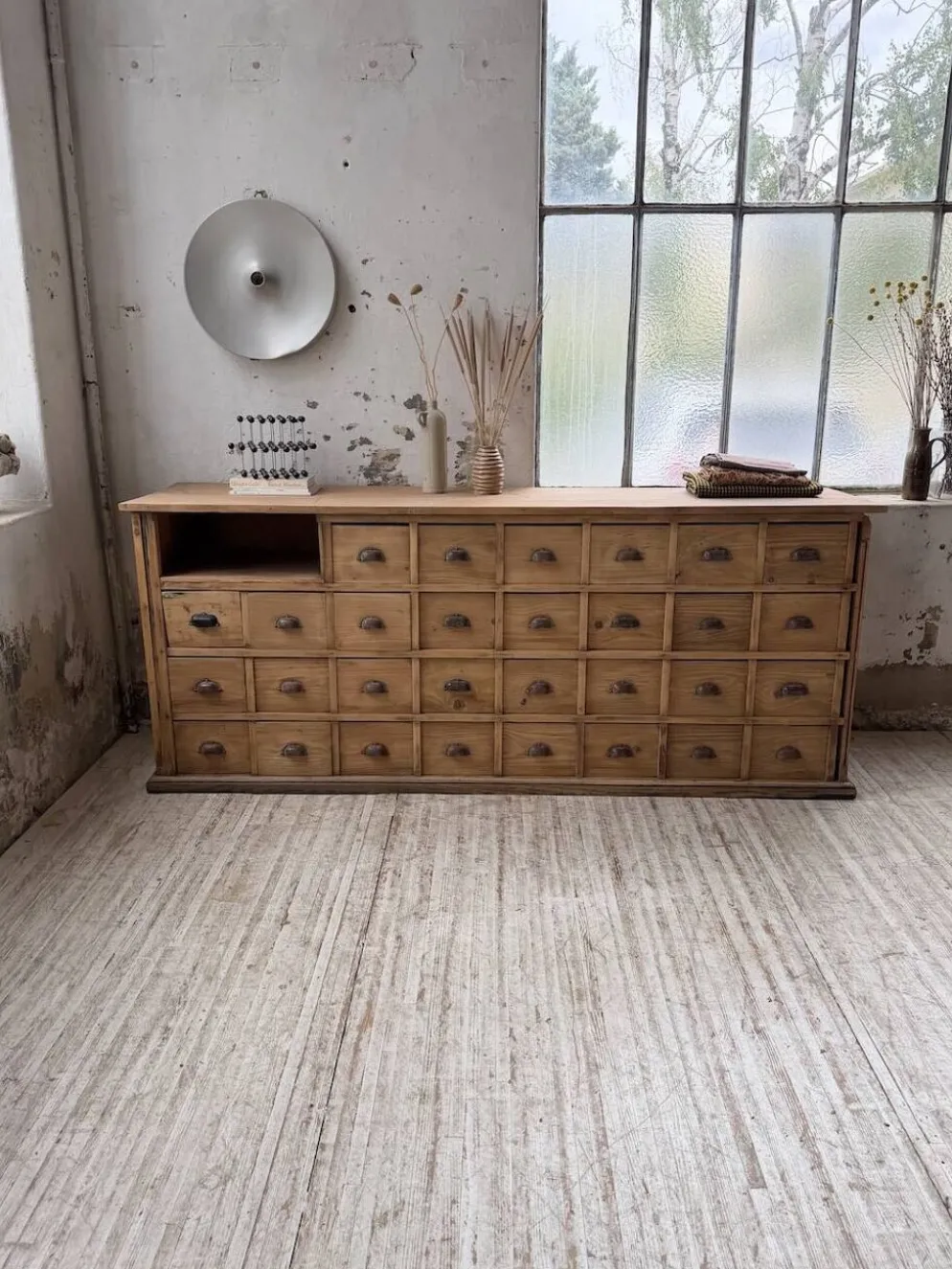 Meuble de métier pin XL années 50