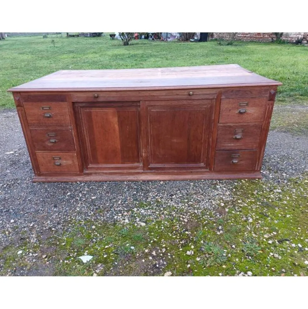 Meuble de métier table de drapier chêne année 30