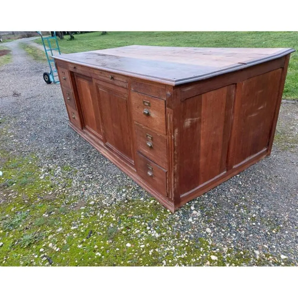 Meuble de métier table de drapier chêne année 30