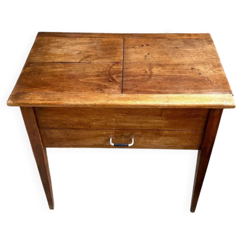 Meuble de métier, table en bois massif 2 tiroirs