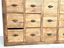 Meuble de métier à 24 tiroirs en pin massif, années 50