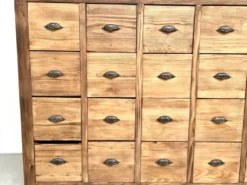 Meuble de métier à 24 tiroirs en pin massif, années 50