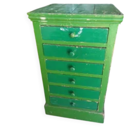 Meuble de métier vintage 6 tiroirs vert