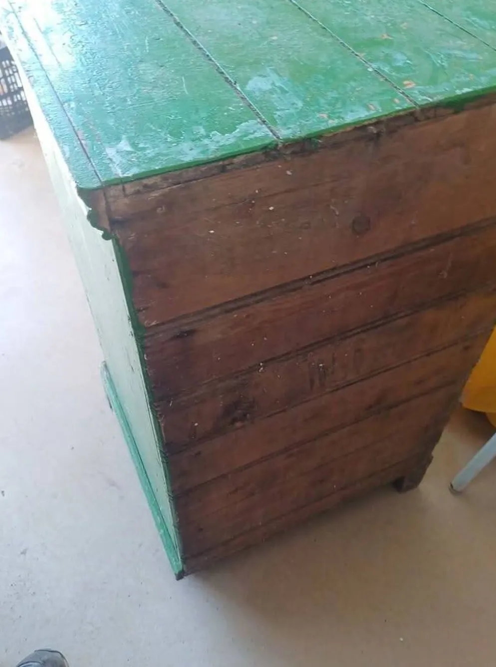 Meuble de métier vintage 6 tiroirs vert