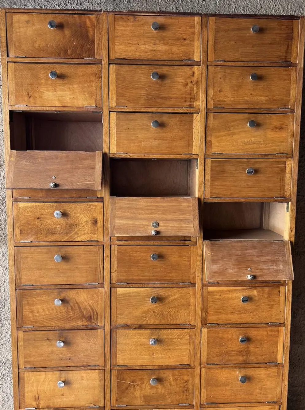 Meuble de Notaire à Clapets (meuble métier vintage)