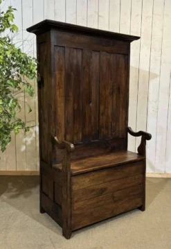Meuble d'entrée, vestiaire breton en chêne et châtaignier 19ème
