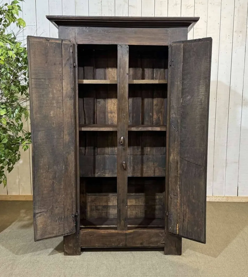 Meuble d'entrée, vestiaire breton en chêne et châtaignier 19ème