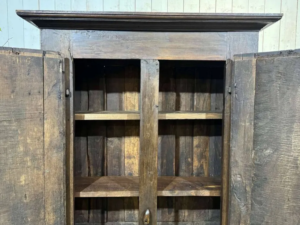 Meuble d'entrée, vestiaire breton en chêne et châtaignier 19ème