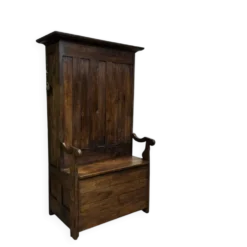 Meuble d'entrée, vestiaire breton en chêne et châtaignier 19ème