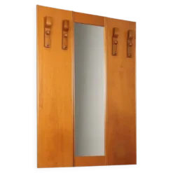 Meuble d’entrée vintage en bois avec miroir, design Italie 1960s-1970s