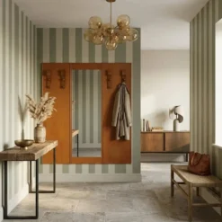 Meuble d’entrée vintage en bois avec miroir, design Italie 1960s-1970s