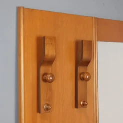 Meuble d’entrée vintage en bois avec miroir, design Italie 1960s-1970s