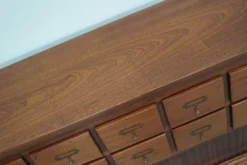 Meuble de rangement/d'apothicaire ou classeur vintage en bois dur hollandais du milieu du siècle