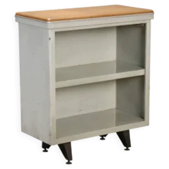Meuble de rangement vintage en métal et simili cuir, design italien, années 1960