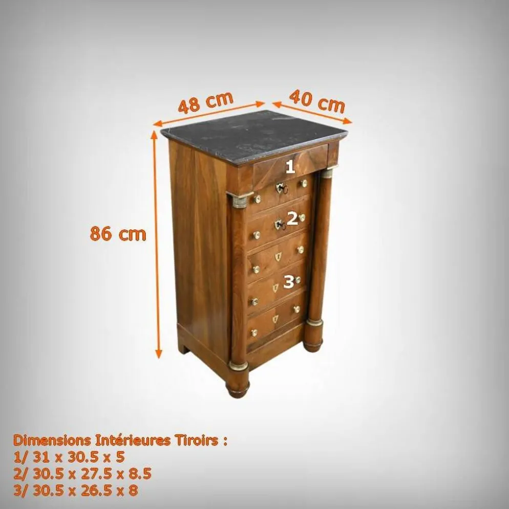 Meuble de Salon en Noyer, style Empire – 2ème partie XIXe