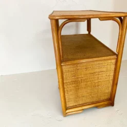 Meuble desserte en rotin 1970