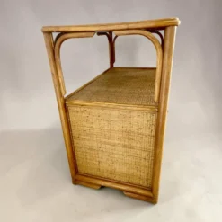 Meuble desserte en rotin 1970
