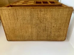 Meuble desserte en rotin 1970