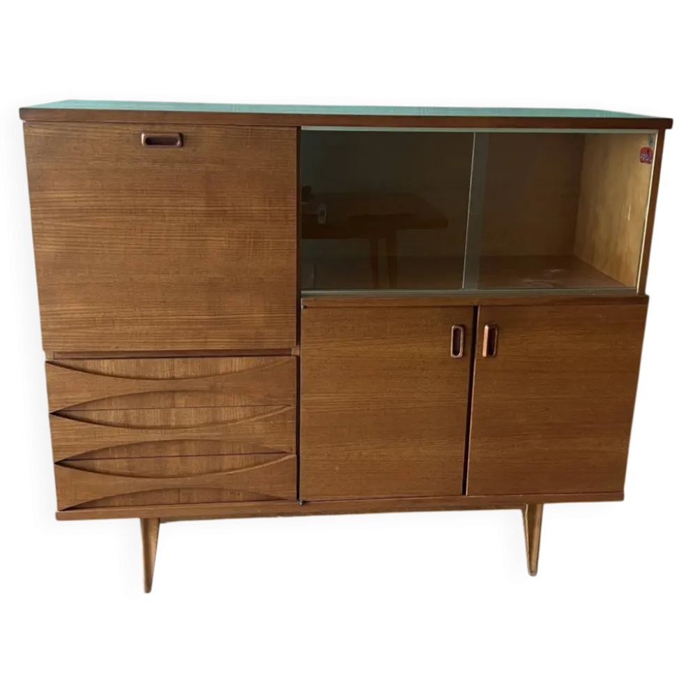 Meuble de style scandinave, de marque "eros " en teck blond, vers 1960