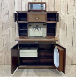 Meuble de toilette de cabine de bateau en acajou des années 30