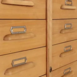 Meuble à dossiers vintage en bois, design Italie années 1950
