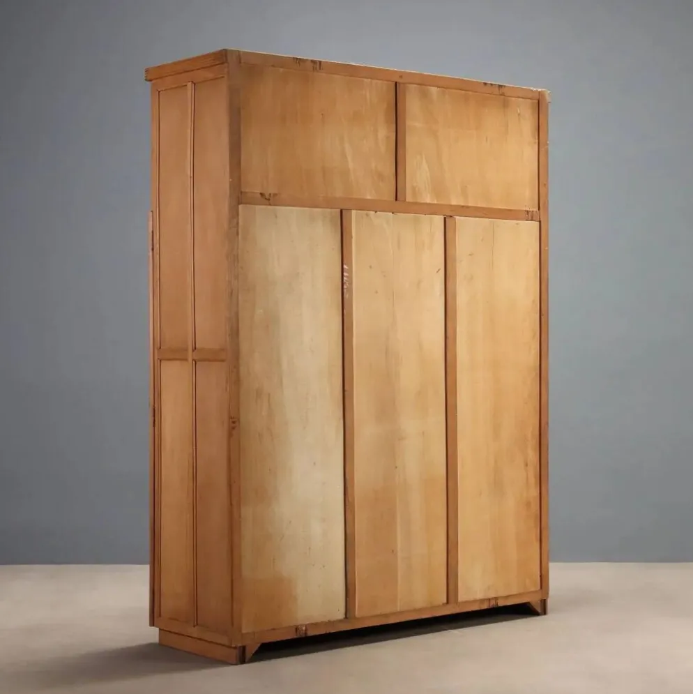 Meuble à dossiers vintage en bois, design Italie années 1950