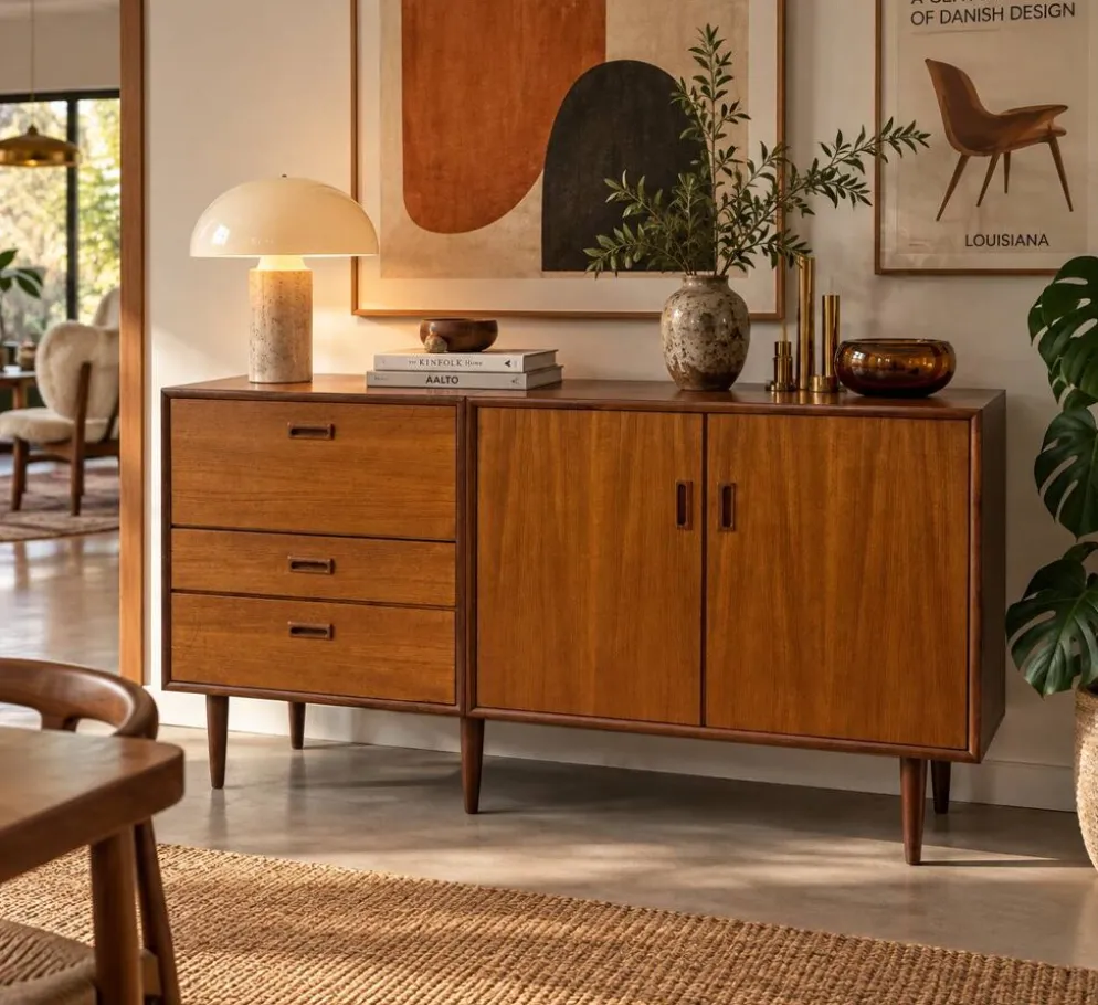 Meuble en teck Kempkes vintage Pays-Bas années 60