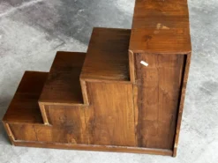Meuble escalier Japonais Mid Century en bois massif