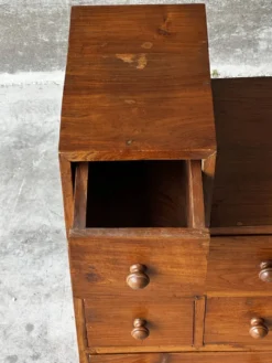 Meuble escalier Japonais Mid Century en bois massif