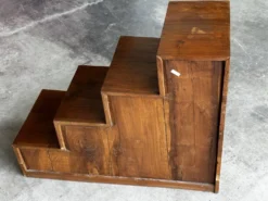 Meuble escalier Japonais Mid Century en bois massif