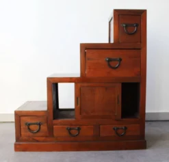 Meuble escaliers, en bois massif, mid century.