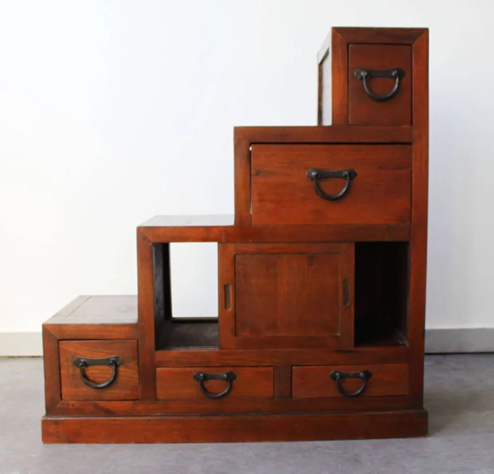 Meuble escaliers, en bois massif, mid century.