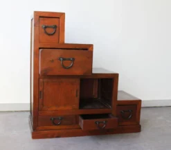 Meuble escaliers, en bois massif, mid century.