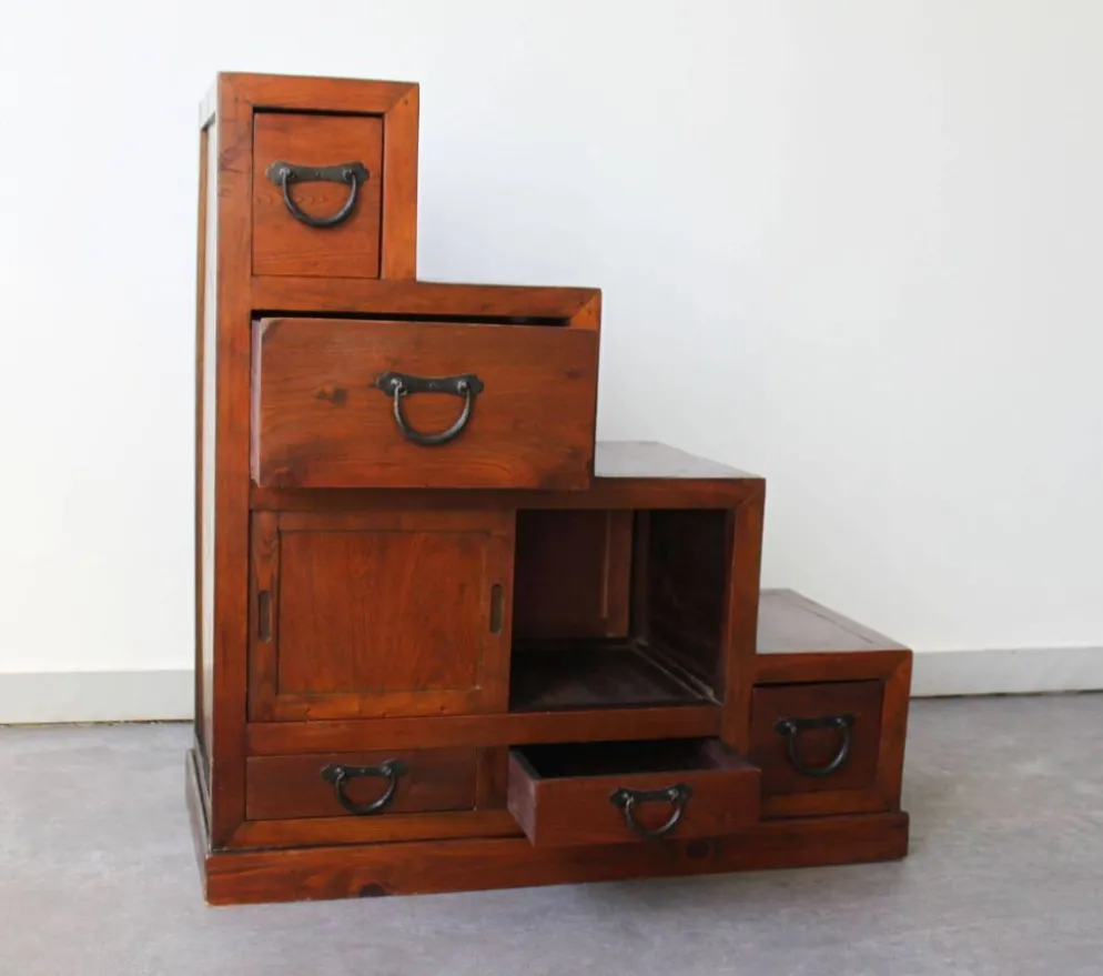 Meuble escaliers, en bois massif, mid century.