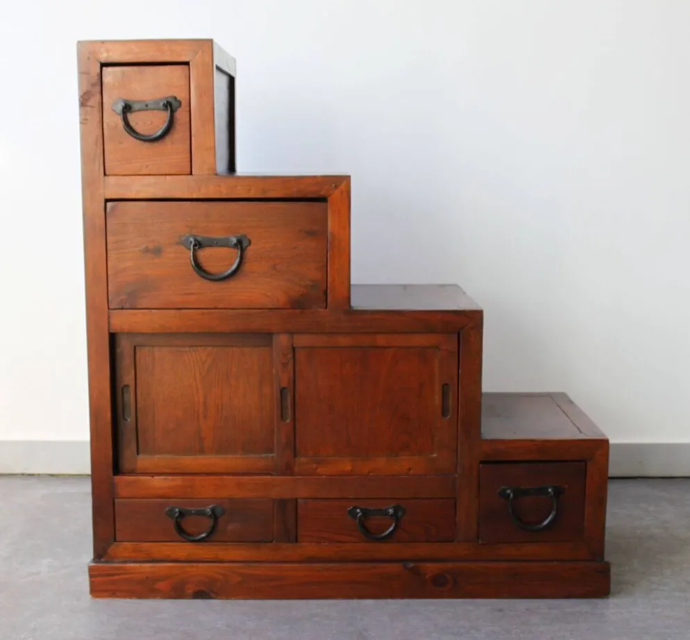Meuble escaliers, en bois massif, mid century.