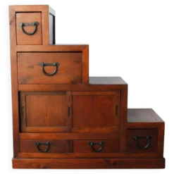 Meuble escaliers, en bois massif, mid century.