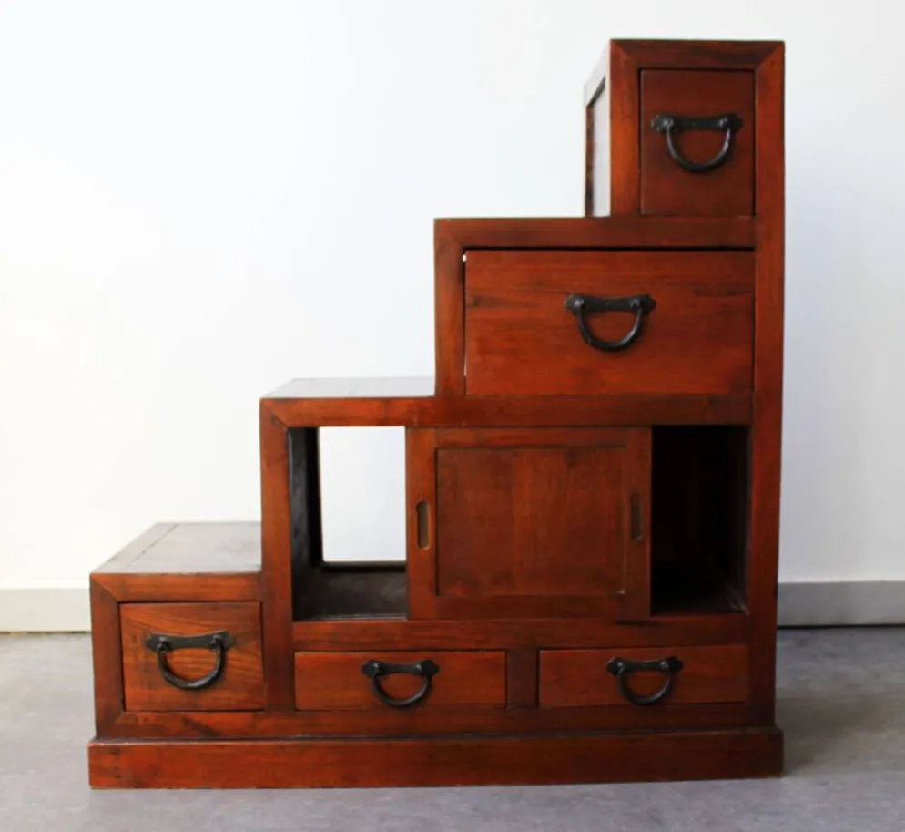 Meuble escaliers, en bois massif, mid century.